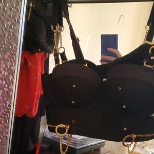 Beautiful Bra with gold chains